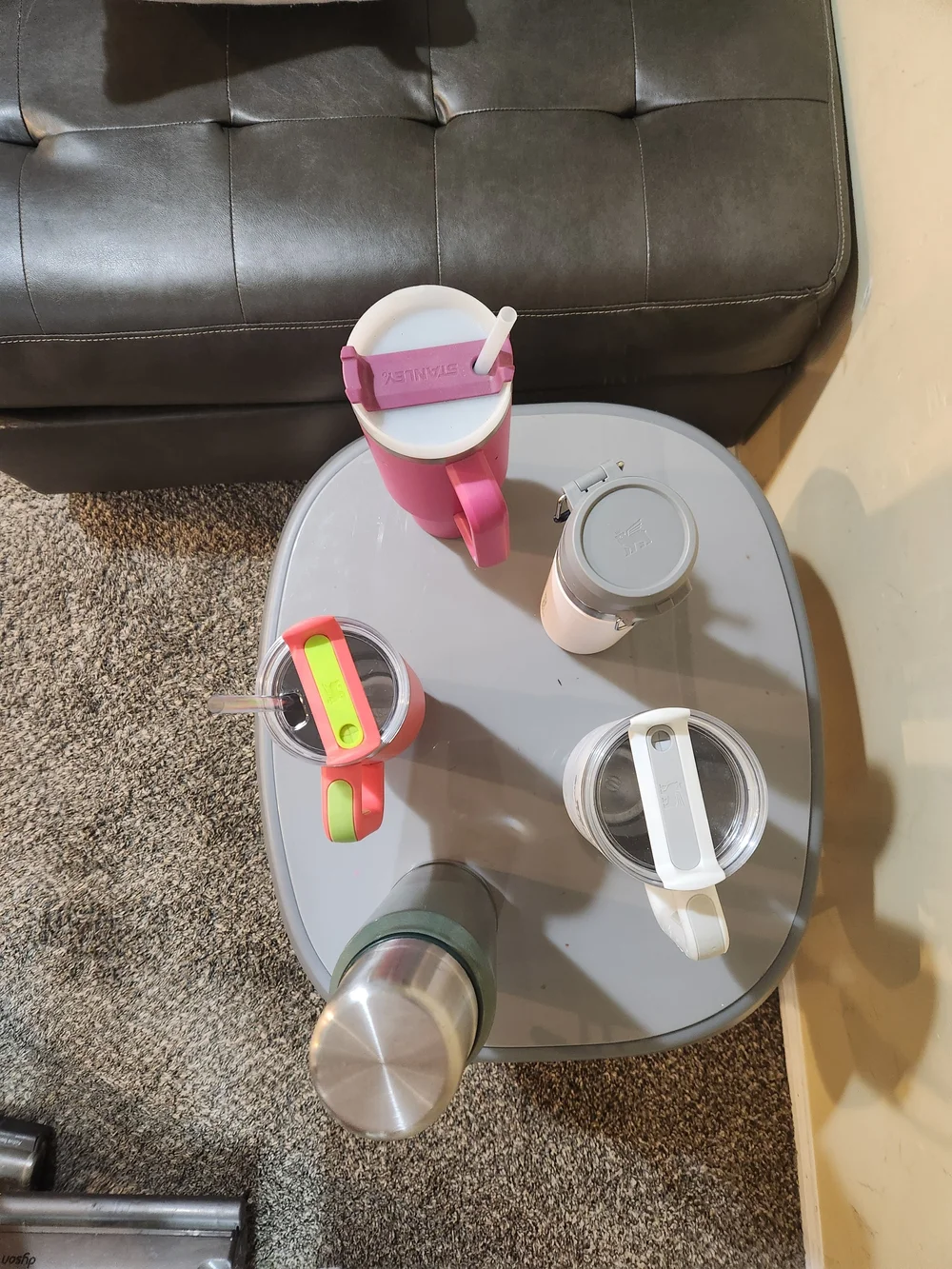 Stanley Travel Mugs & Thermos Set - Pink, Coral, Green, Cream, Clear Used - Picture 2 of 8